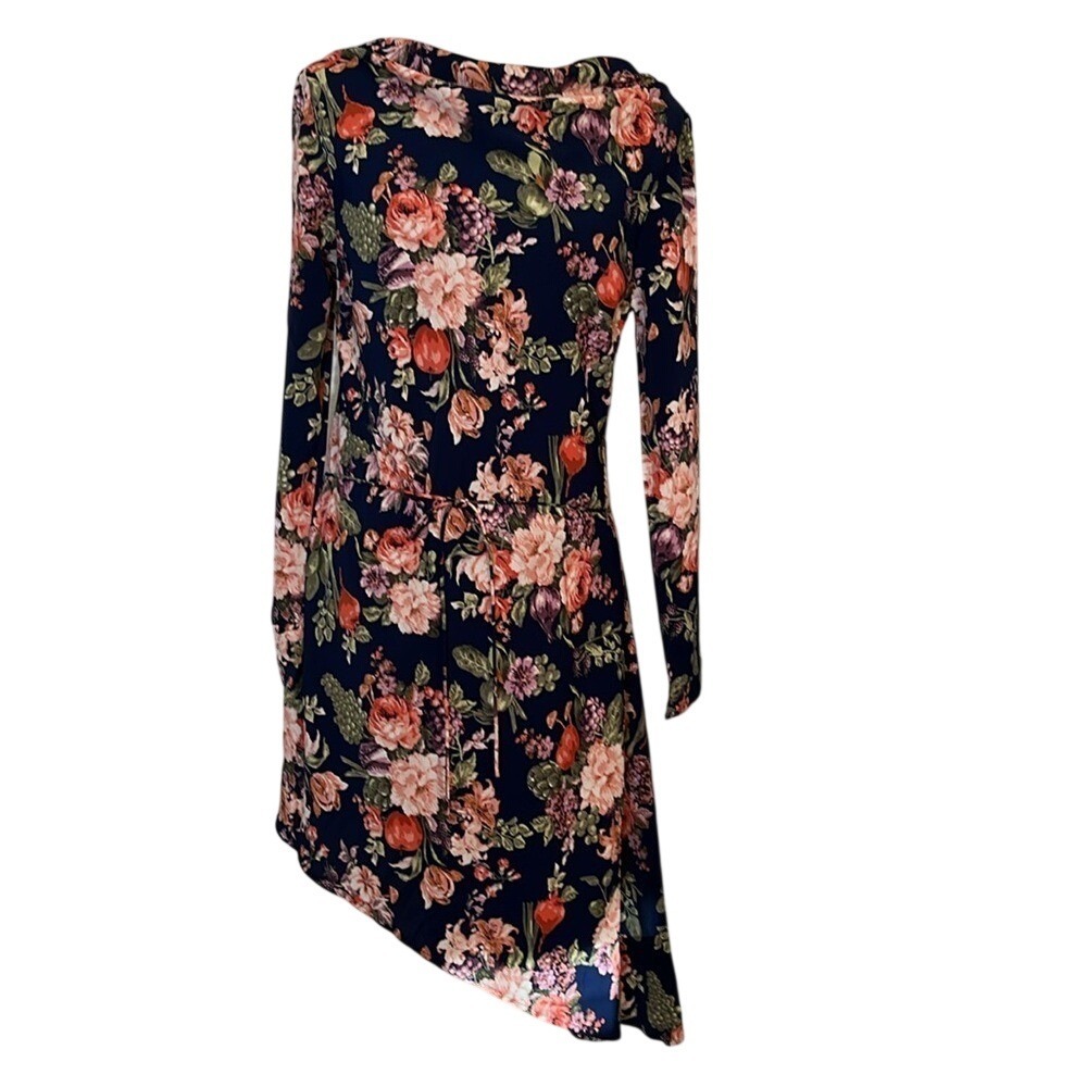 Abercrombie & Fitch Floral Asymmetric Hem‎ Midi Dress Wedding Guest sz M NWOT